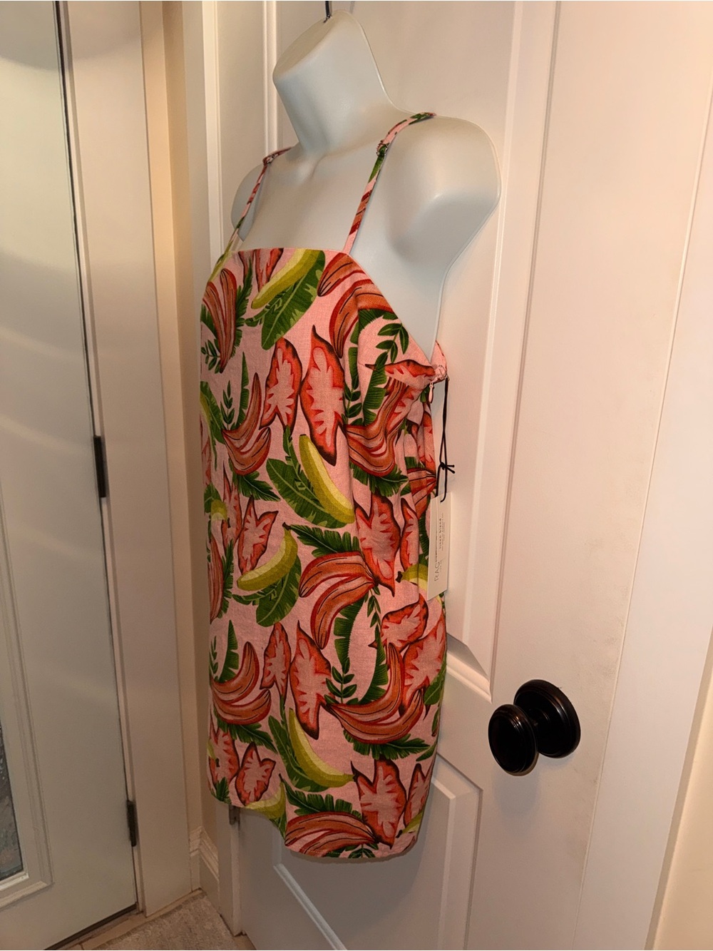 Rachel Zoe Tropical Pink Banana Leaf Slip Dress/Jumper sz. Small
